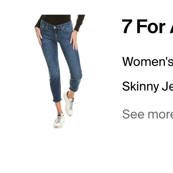 7 For All Mankind Women's Gwenevere Ankle Skinny Mid Rise Jean - Picture 3 of 12